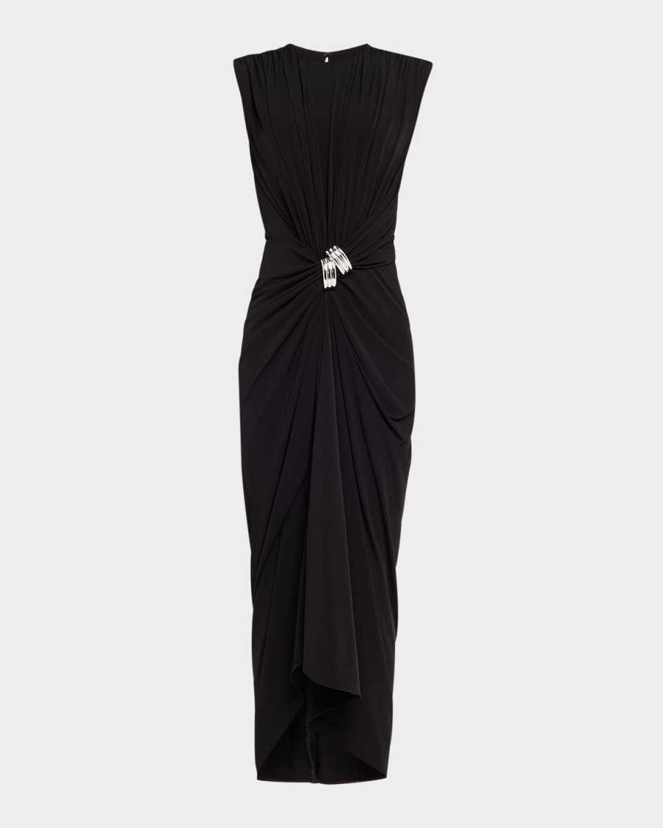 Serena Swirl Draped Midi Dress